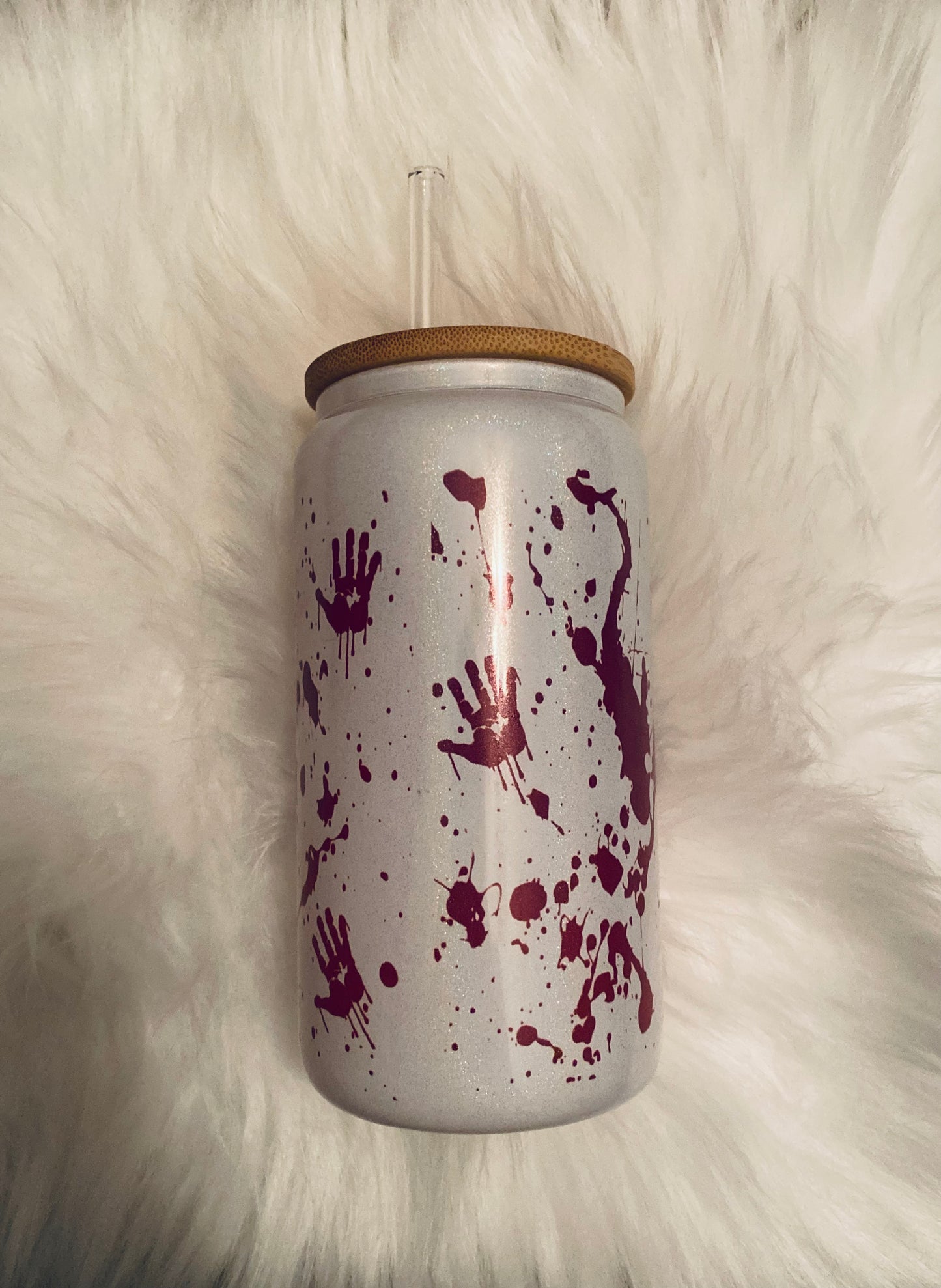 Bloody glass jar 16oz🩸🩸🩸