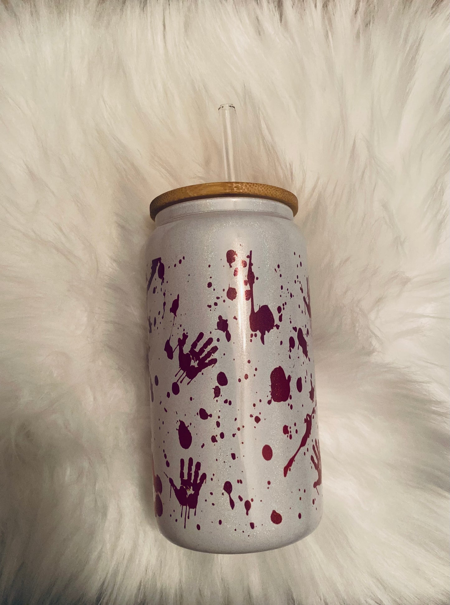 Bloody glass jar 16oz🩸🩸🩸