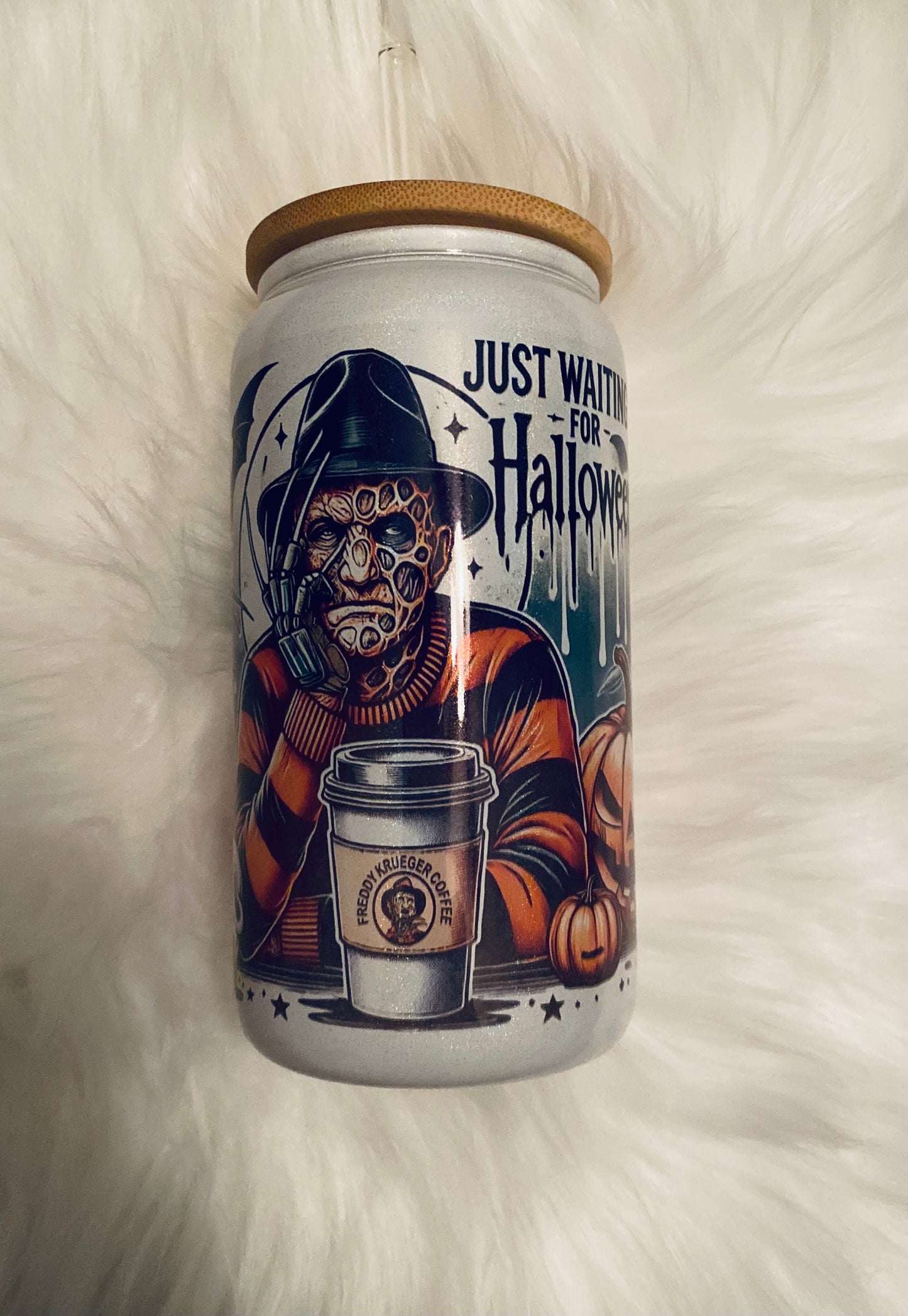 Freddy Krueger glass cup 16oz💀